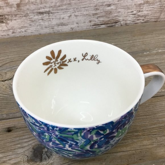 Lilly Pulitzer Ceramic Mug Blue Purple Green Floral Coffee Tea Cup 12 oz - Picture 5 of 8